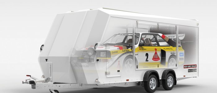 how a race sport car fits in an enclosed trailer